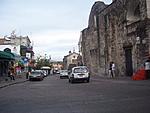 Street with an old building