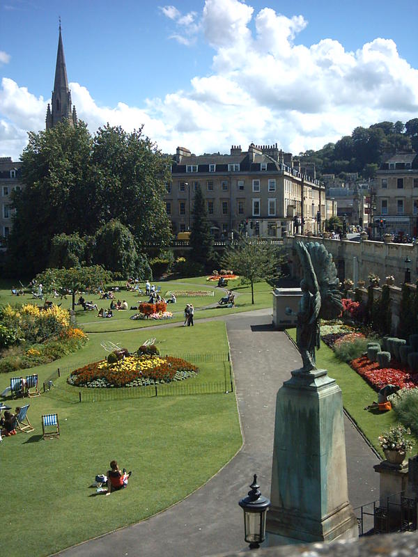 Bath (Parade Gardens)
I would love to live here. There is excitement in the town centre, lots of shops and tourism, but also wonderful parks, beautiful Georgian buildings and lots of Austen related activities.
And it's surrounded by mountains...
When I win the lottery I'll buy myself a house by Henrietta park.